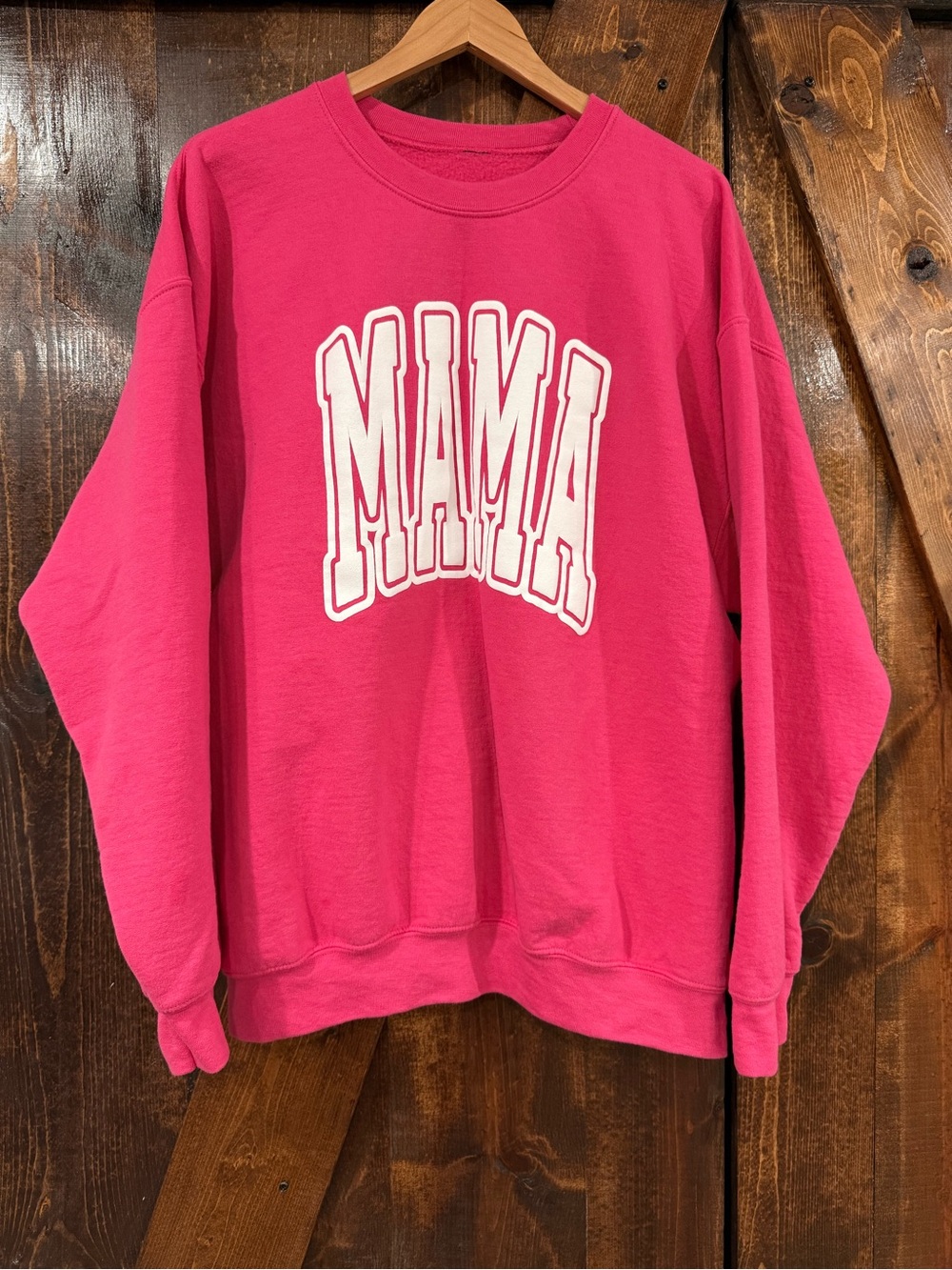 Gildan Hot Pink MAMA Crewneck Sweatshirt